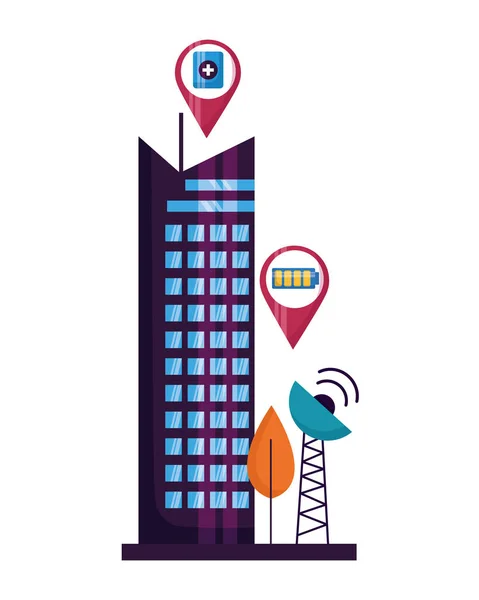 Smart City antennesignaal aansluiting — Stockvector
