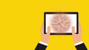 tablet ile teslimat gıda e-ticaret teknolojisini kullanarak eller