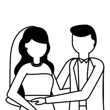 düz tasarım düğün insanlar damat ve gelin