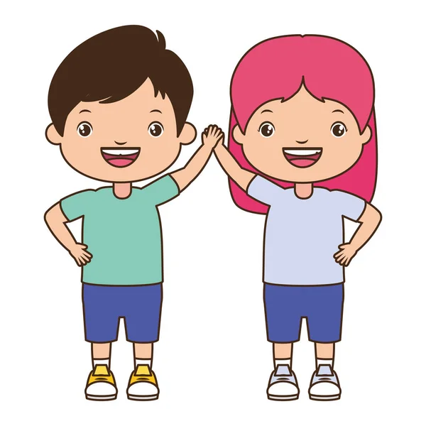 Happy boy and girl — Stock Vector