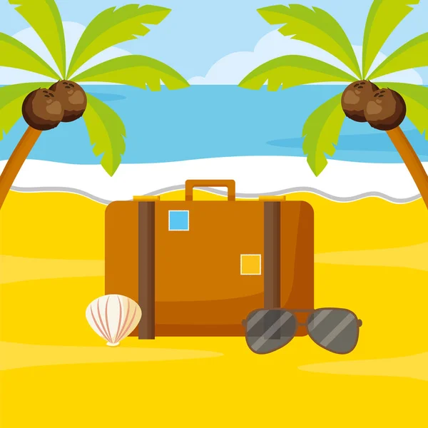 Summer time holiday beach — Stock Vector