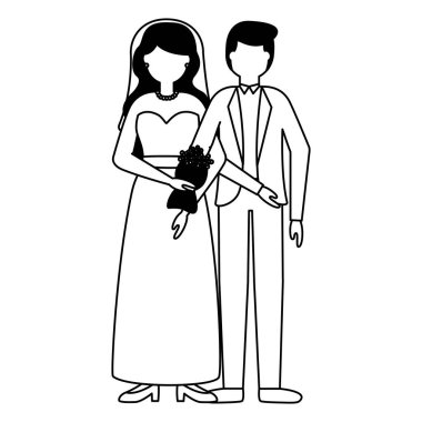 düz tasarım düğün insanlar damat ve gelin