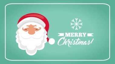 noel baba kafası ile mutlu noel animasyon