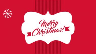 kar taneleri ile mutlu noel animasyon