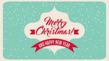 kar taneleri ile mutlu noel animasyon