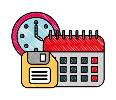 ofis takvim saat zaman disket