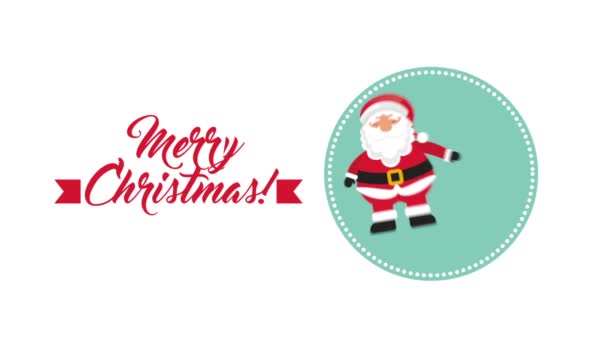 Merry christmas animation with santa claus character — Stock Video