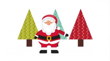 noel baba karakteri ile mutlu noel animasyon