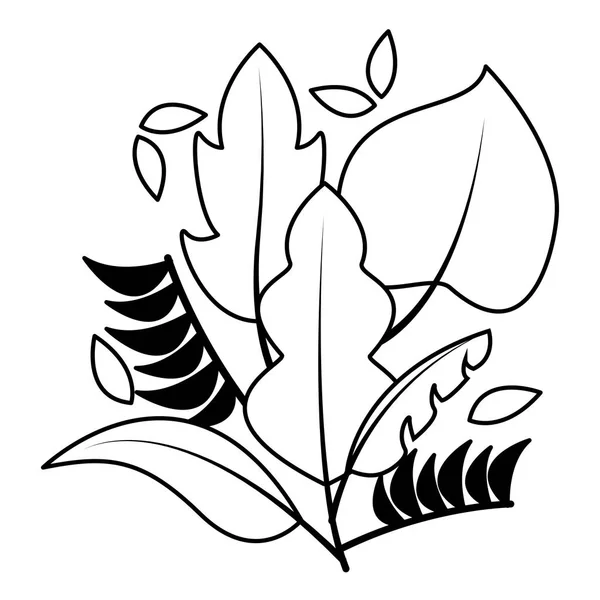 Foglie botaniche disposizione fogliame — Vettoriale Stock