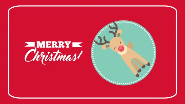 joyeuse animation de Noël avec de mignons rennes 