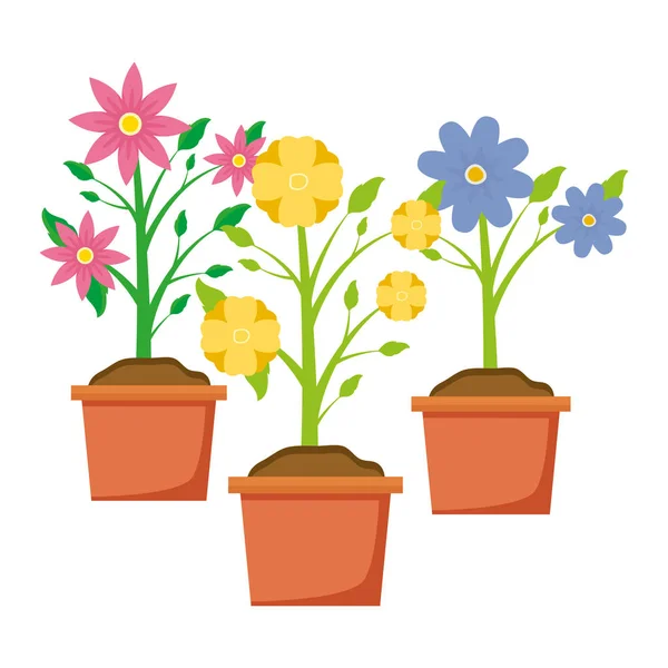 Herramientas decoración jardinería diseño plano — Vector de stock