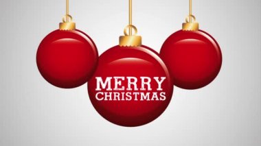 topları asılı ile neşeli noel animasyon