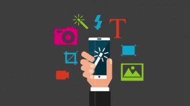 fotoğraf baskı uygulaması ile akıllı telefon kullanarak el