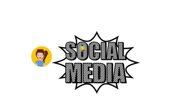 Comunidad de tecnología de redes sociales — Vídeo de stock