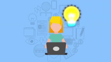 Dizüstü bilgisayar kullanan genç bir kadın