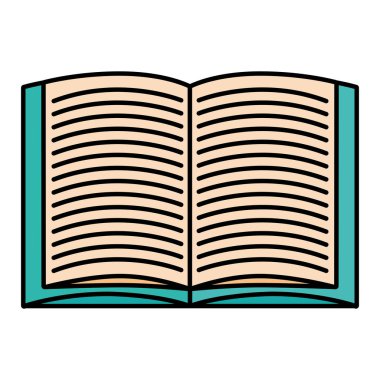 Beyaz arka planda açık kitap Okulu