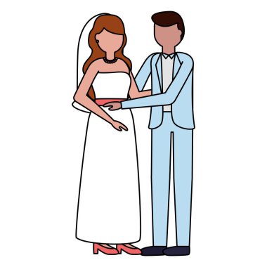 düz tasarım düğün insanlar damat ve gelin