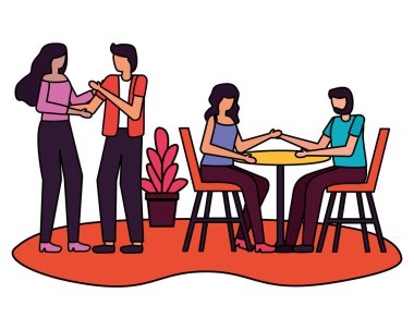 Çift Romantik aşk düz tasarım