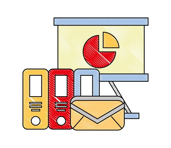 Office bemutatótábla email kötőanyagok üzleti — Stock Vector