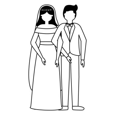 düz tasarım düğün insanlar damat ve gelin