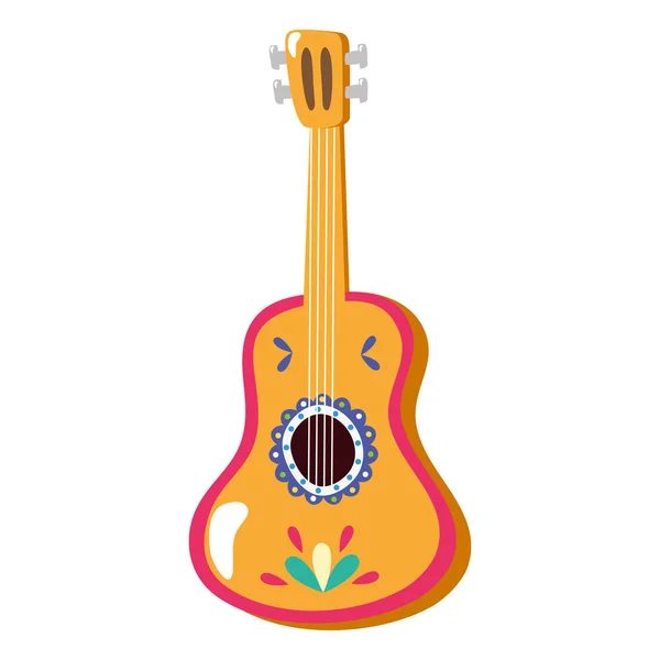 Mexican traditional guitar instrument icon — Stock Vector