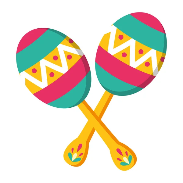 Icono de instrumento tradicional mexicano maracas — Vector de stock