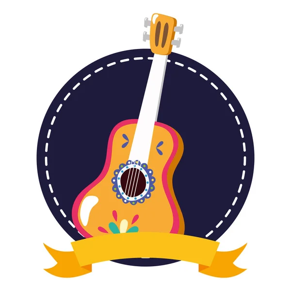 Mexican traditional guitar instrument icon — Stock Vector