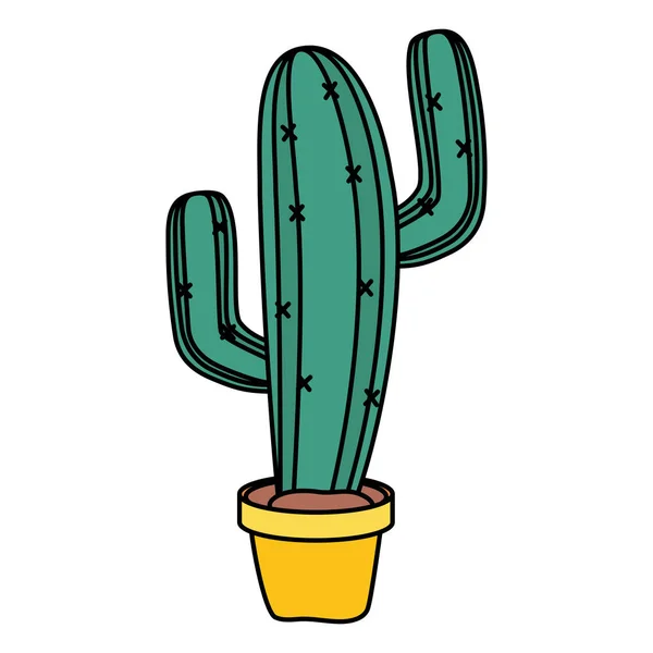 Cactus mexicano en el icono de la olla — Archivo Imágenes Vectoriales