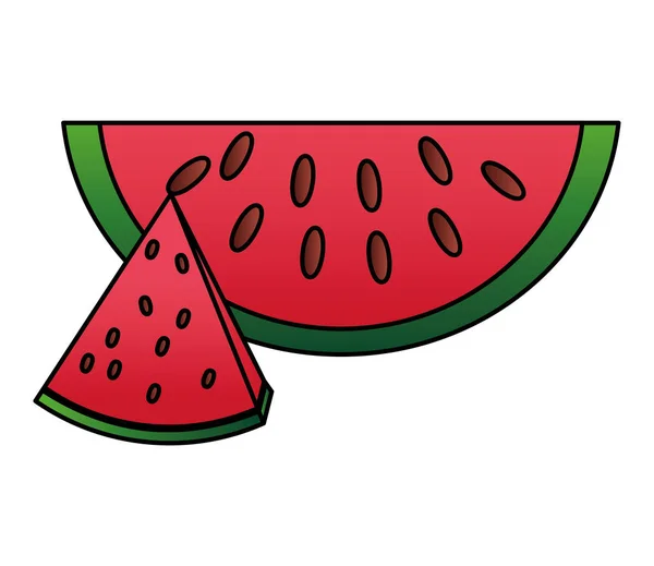 Rebanada de sandía fruta fresca — Vector de stock