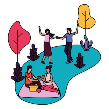 Çift Romantik aşk düz tasarım