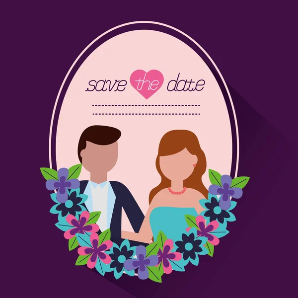 Imagen de personas de boda de diseño plano — Vector de stock