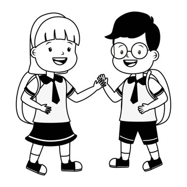 sırt çantası ile okula geri öğrenciler