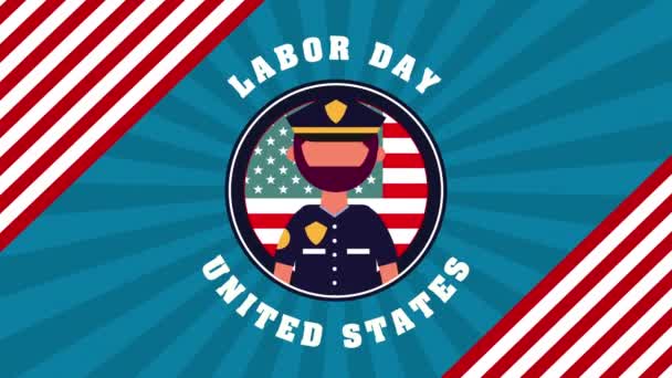 Celebration labor day with workers group — Stock Video