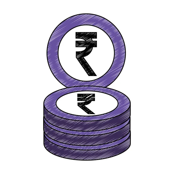 Pile of crypto money isometric icon — Stock Vector