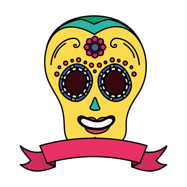 Day of the dead celebration skull — Stock Vector