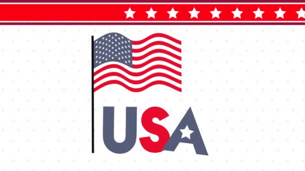 Ηνωμένες Πολιτείες Αμερικής animation σημαία — Αρχείο Βίντεο
