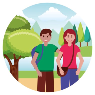 mutlu genç insanlar düz tasarım