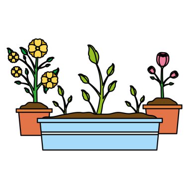 araçları dekorasyon düz tasarım bahçe