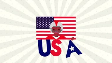 amerikan futbolcu ile işçi günü animasyon