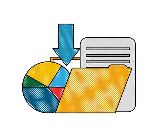 Mappa dokumentum-és statisztikai ábrával — Stock Vector