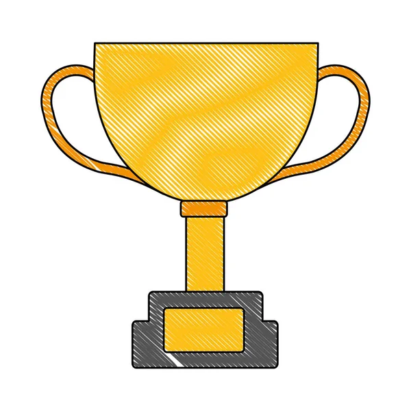 Trophy award cup isolated icon — Stock Vector