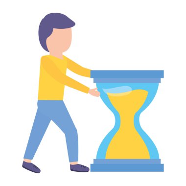 kum saati ile zarif genç işadamı