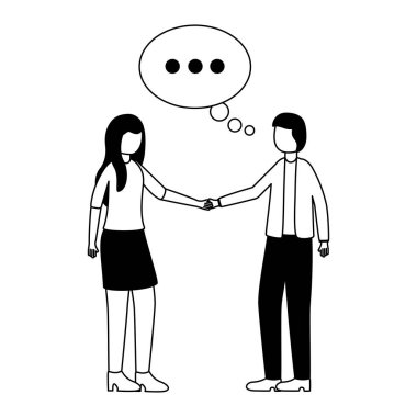 konuşma balonu ile genç iş çift takım