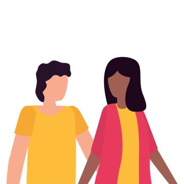 genç aşıklar çift ırklararası avatarlar karakterler