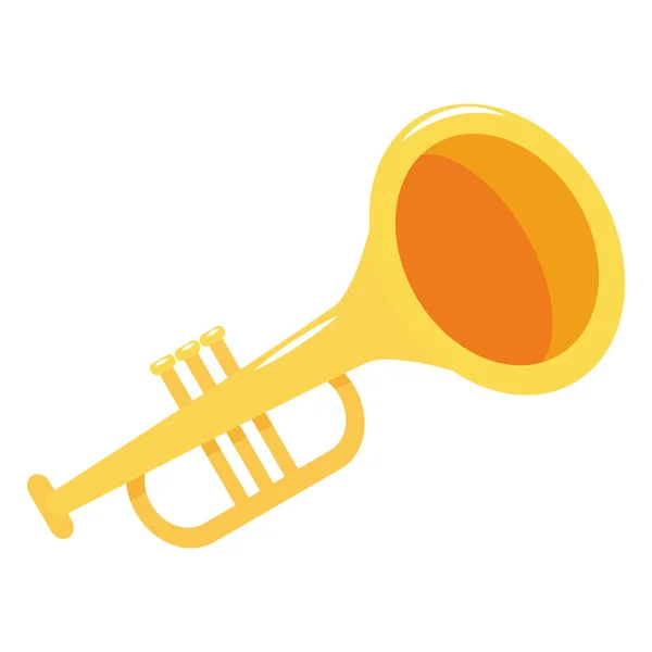 Tromba strumento musicale icona isolata — Vettoriale Stock