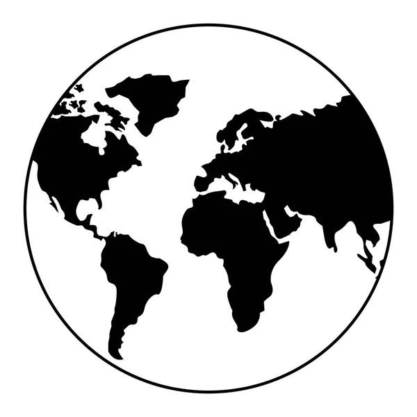 Planeta mundo ícone isolado da terra —  Vetores de Stock