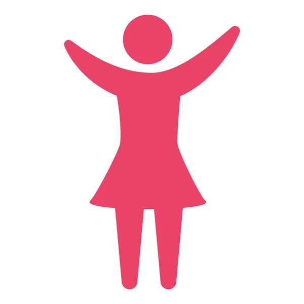 핑크 픽토그램 인간의 여자 평면 디자인 — 스톡 벡터