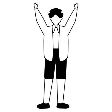 genç adam karakter avatar beyaz arka plan