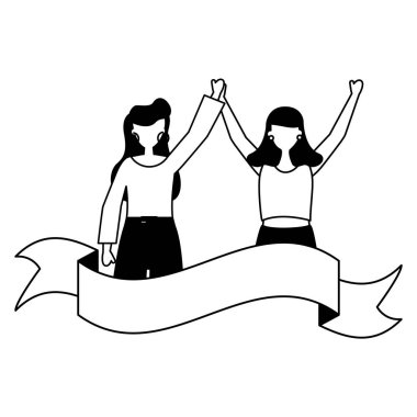 kadın mutlu genç kurdele kutluyor