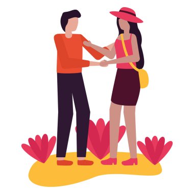 Çift Romantik aşk düz tasarım